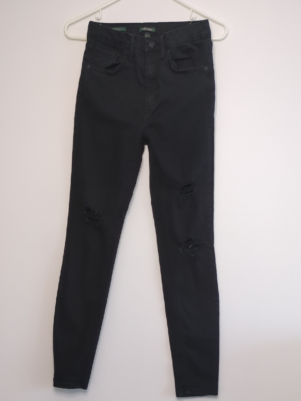 Wild Fable | Black Distressed Jeans High Rise Skinny | 2